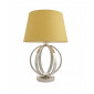 Lampe de table Evie Acier,tissu,acrylique nickel,coton jaune 1 ampoule 58,5cm|Lampes à poser|Luminaire Center