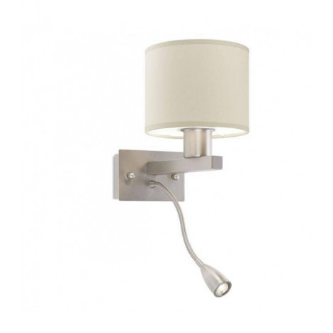 Lampe avec abat jour Torino Métal Nickel satiné 23,9 Cm|Lampes à poser|Luminaire Center