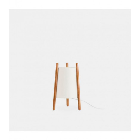 Lampe de table Woody Bois,Tissu Beige,bois de chêne 1 ampoule 40cm|Lampes à poser|Luminaire Center