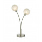 Lampe de table Avari Verre givré blanc, nickel satiné|Lampes à poser|Luminaire Center