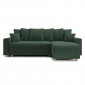 Canapé d'angle CHARTRONS convertible velours côtelé vert 4 places|Canape|Baita Home