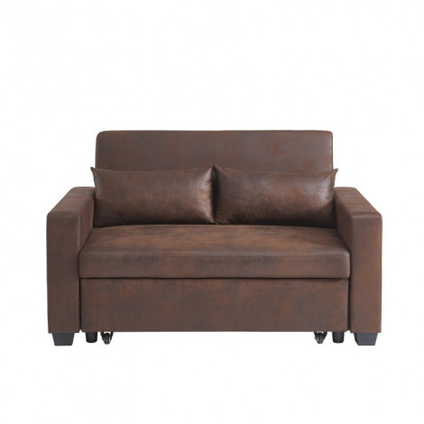 Canapé droit EVA convertible tissu vintage marron 2 places|Canape|Baita Home