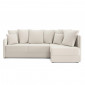 Canapé d'angle LUKA convertible velours beige 5 places|Canape|Baita Home