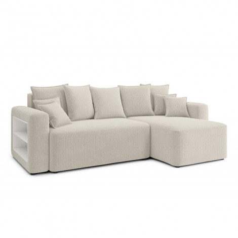 Canapé angle MIKE convertible velours côtelé beige 4 places|Canape|Baita Home