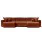 Canapé panoramique LEO convertible velours côtelé terracotta 7 places|Canape|Baita Home