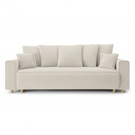 Canapé droit CHARTRONS convertible velours côtelé beige 3 places|Canape|Baita Home
