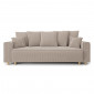 Canapé droit CHARTRONS convertible velours côtelé grège 3 places|Canape|Baita Home