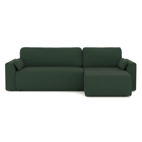 Canapé angle CAPUCINS convertible velours côtelé vert 4 places|Canape|Baita Home