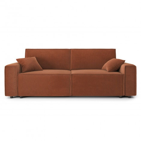 Canapé droit MIRA convertible velours côtelé terracotta 3 places|Canape|Baita Home