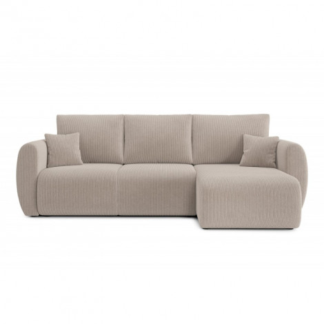 Canapé d'angle REFA convertible velours côtelé grège 4 places|Canape|Baita Home