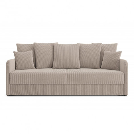 Canapé droit LUKA convertible velours côtelé grège 3 places|Canape|Baita Home