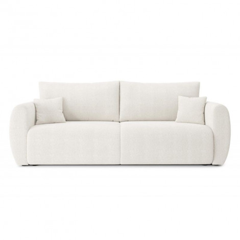 Canapé droit REFA convertible tissu bouclette blanc 3 places|Canape|Baita Home