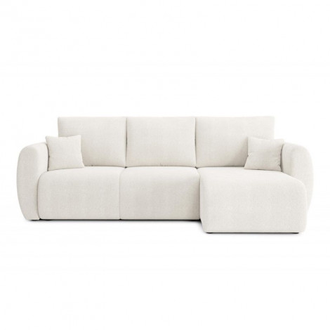 Canapé d'angle REFA convertible tissu bouclette blanc 4 places|Canape|Baita Home