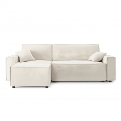 Canapé d'angle MIRA convertible et réversible velours beige|Canape|Baita Home
