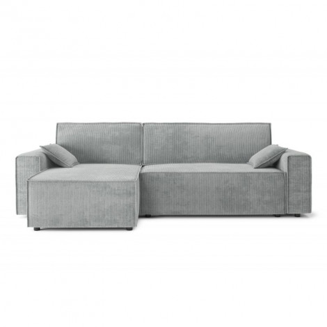 Canapé d'angle MARIUS convertible velours côtelé gris|Canape|Baita Home
