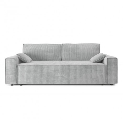 Canapé droit MARIUS convertible velours côtelé gris clair|Canape|Baita Home