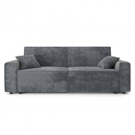 Canapé droit MIRA convertible velours côtelé gris souris 3 places|Canape|Baita Home