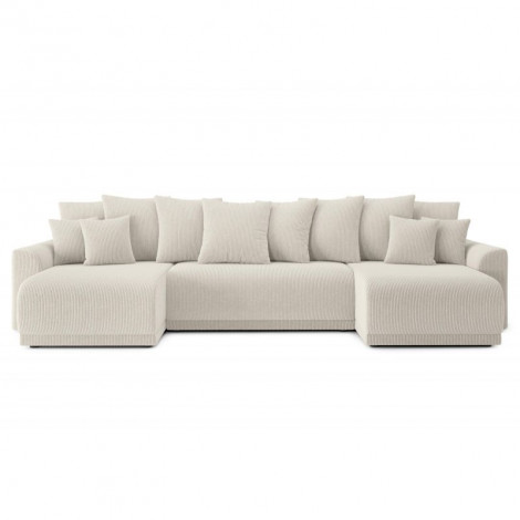 Canapé panoramique NOVA convertible velours côtelé beige 6 places|Canape|Baita Home