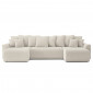 Canapé panoramique NOVA convertible velours côtelé beige 6 places|Canape|Baita Home
