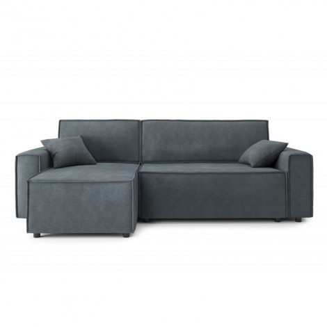 Canapé d'angle MIRA convertible et réversible velours gris souris|Canape|Baita Home