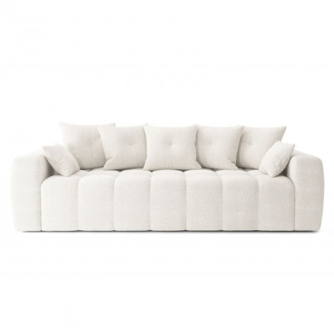 Canapé droit ELEONORE convertible tissu bouclette blanc pur 3 places|Canape|Baita Home