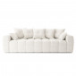 Canapé droit ELEONORE convertible tissu bouclette blanc pur 3 places|Canape|Baita Home
