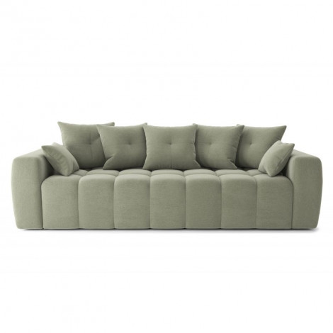 Canapé droit ELEONORE convertible tissu chiné vert amande 3 places|Canape|Baita Home