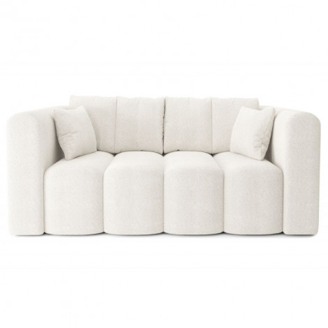 Canapé droit CONSTANCE fixe tissu bouclette blanc pur 3 places|Canape|Baita Home