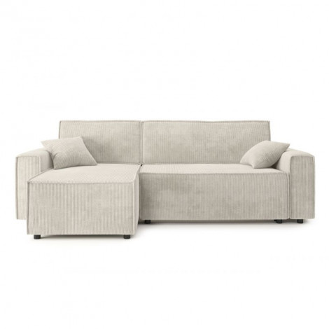 Canapé d'angle MIRA convertible et réversible velours côtelé beige 4 places|Canape|Baita Home