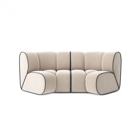Canapé droit LEONIE fixe velours beige 3 places|Canape|Baita Home