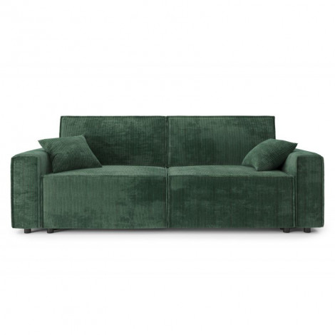 Canapé droit MIRA convertible velours côtelé vert 3 places|Canape|Baita Home