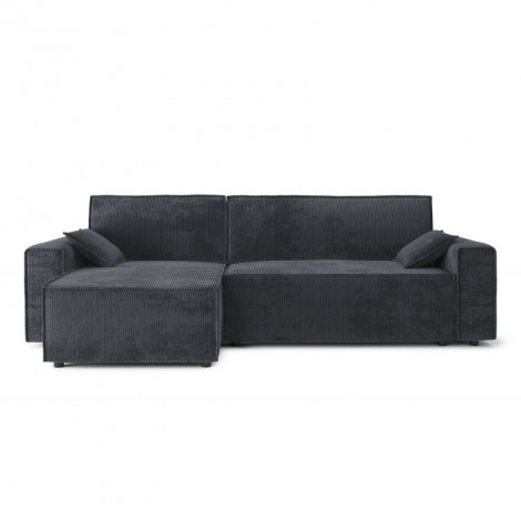 Canapé d'angle MARIUS convertible velours côtelé anthracite|Canape|Baita Home