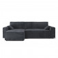 Canapé d'angle MARIUS convertible velours côtelé anthracite|Canape|Baita Home