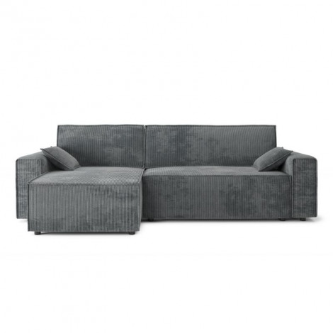 Canapé d'angle MARIUS convertible velours côtelé gris souris|Canape|Baita Home