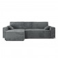Canapé d'angle MARIUS convertible velours côtelé gris souris|Canape|Baita Home