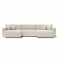 Canapé panoramique LEO convertible velours côtelé beige 7 places|Canape|Baita Home