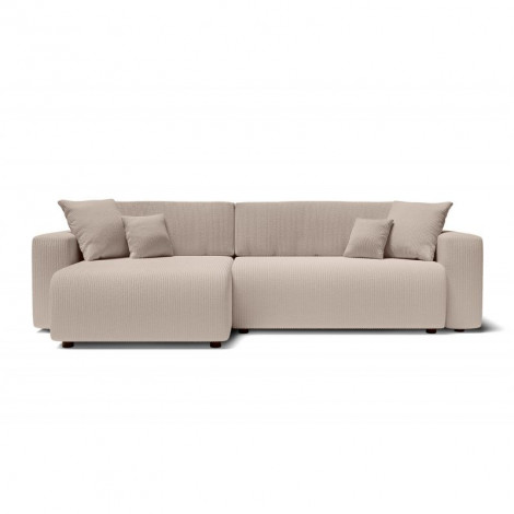 Canapé d'angle XL LEO convertible velours côtelé grège 5 places|Canape|Baita Home