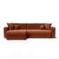 Canapé d'angle XL LEO convertible velours côtelé terracotta 5 places|Canape|Baita Home