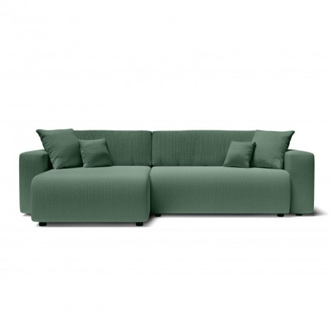 Canapé d'angle XL LEO convertible velours côtelé vert 5 places|Canape|Baita Home
