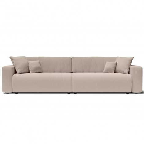 Canapé droit XL LEO convertible velours côtelé grège 5 places|Canape|Baita Home