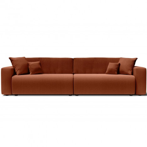 Canapé droit XL LEO convertible velours côtelé terracotta 5 places|Canape|Baita Home