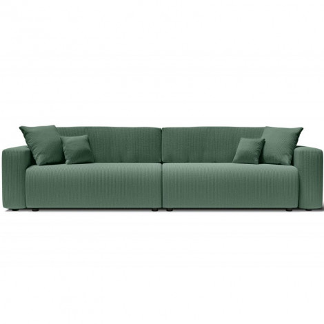 Canapé droit XL LEO convertible velours côtelé vert 5 places|Canape|Baita Home
