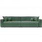 Canapé droit XL LEO convertible velours côtelé vert 5 places|Canape|Baita Home