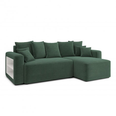 Canapé angle MIKE convertible velours côtelé vert 4 places|Canape|Baita Home