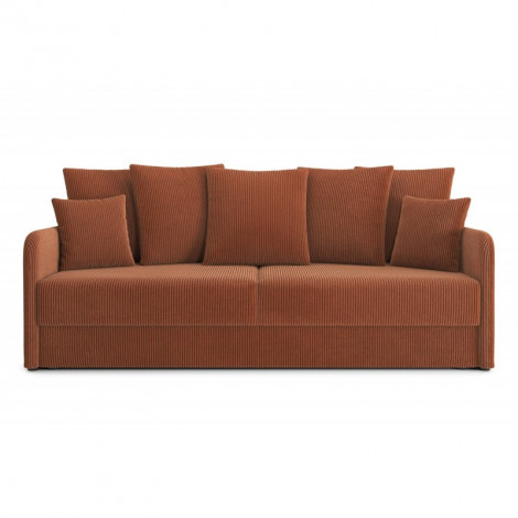 Canapé droit LUKA convertible velours côtelé terracotta 3 places|Canape|Baita Home