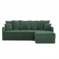 Canapé d'angle LUKA convertible velours côtelé vert 4 places|Canape|Baita Home