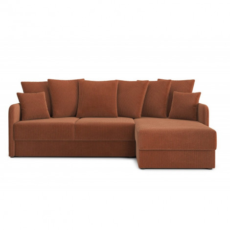 Canapé d'angle LUKA convertible velours côtelé terracotta 4 places|Canape|Baita Home