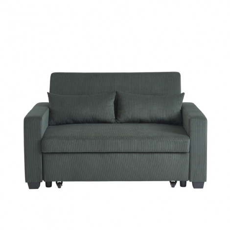 Canapé droit EVA convertible velours côtelé vert 2 places|Canape|Baita Home