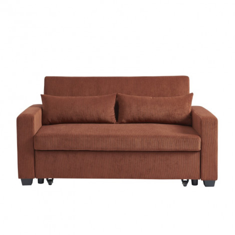 Canapé droit EVA convertible velours côtelé terracotta 3 places|Canape|Baita Home