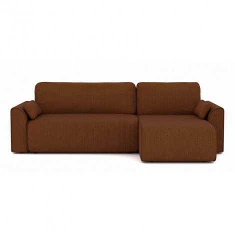 Canapé angle CAPUCINS convertible velours côtelé terracotta 4 places|Canape|Baita Home